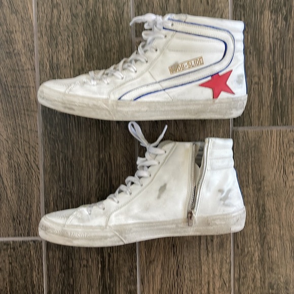 Golden Goose High Top- Size 44- White / Red / Blue - Picture 7 of 8